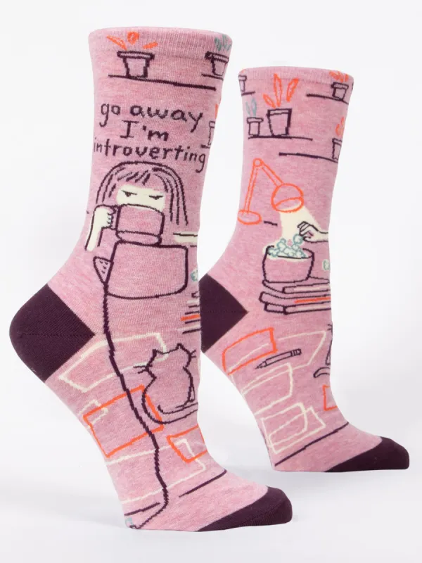 Go Away I'm Introverting W-Crew Socks sold by Blue Q