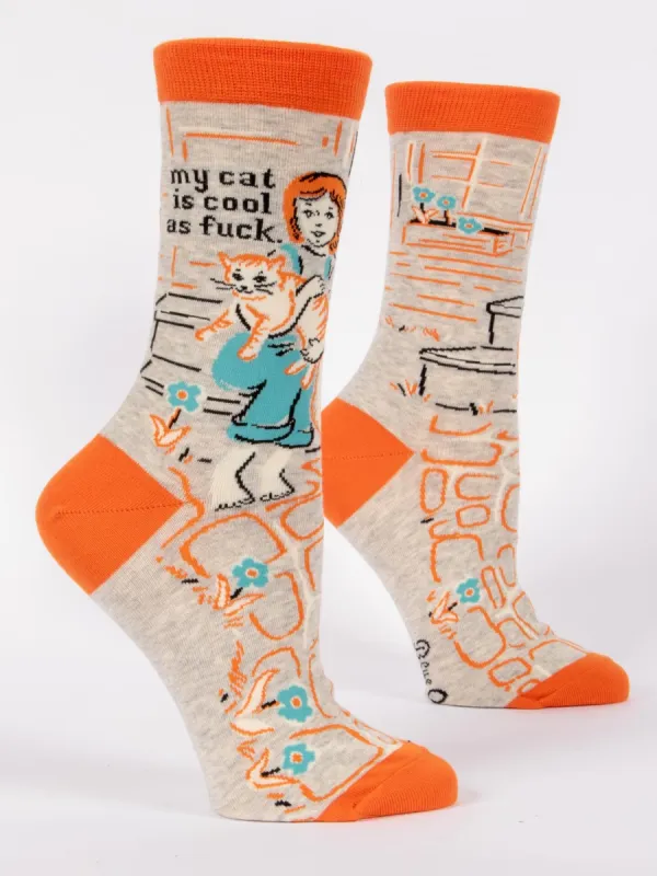 My Cat Is Cool As Fuck W-Crew Socks sold by Blue Q