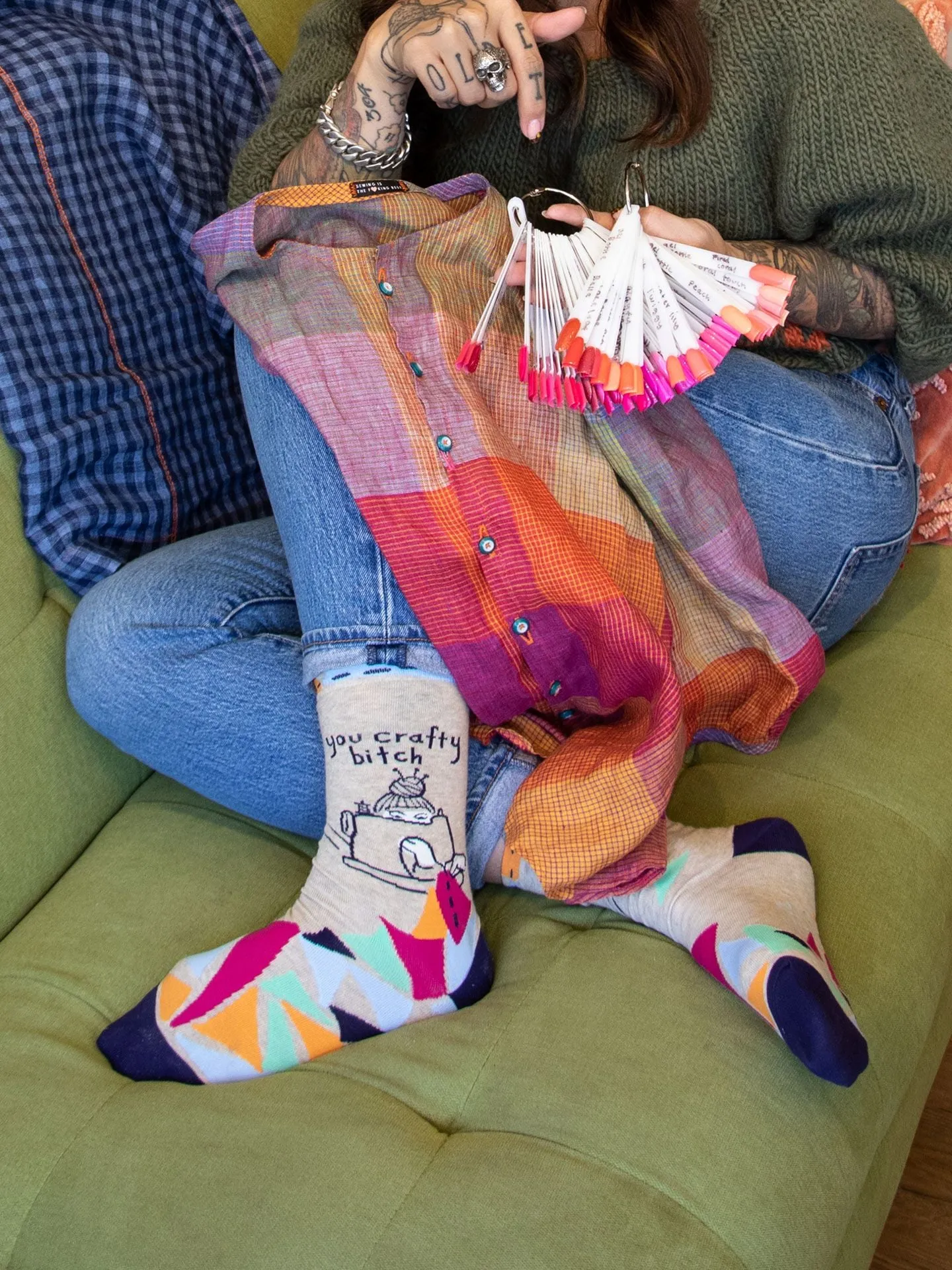 You Crafty Bitch W-Crew Socks sold by Blue Q product image thumbnail 3