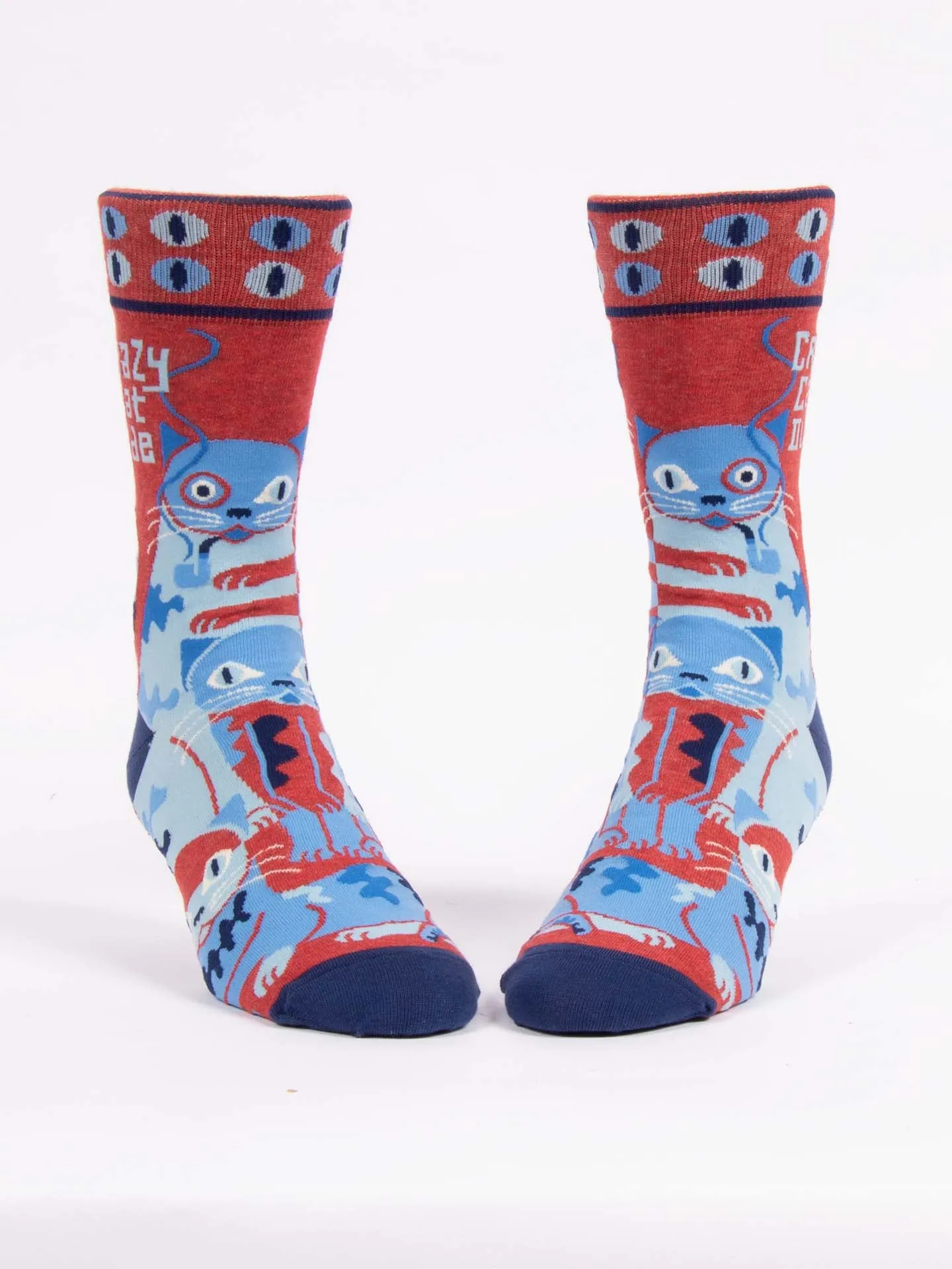 Crazy Cat Dude M-Crew Socks sold by Blue Q product image thumbnail 2
