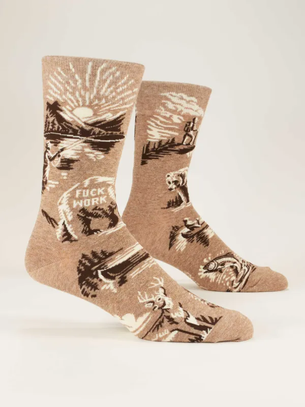Fuck Work M-Crew Socks made by Blue Q