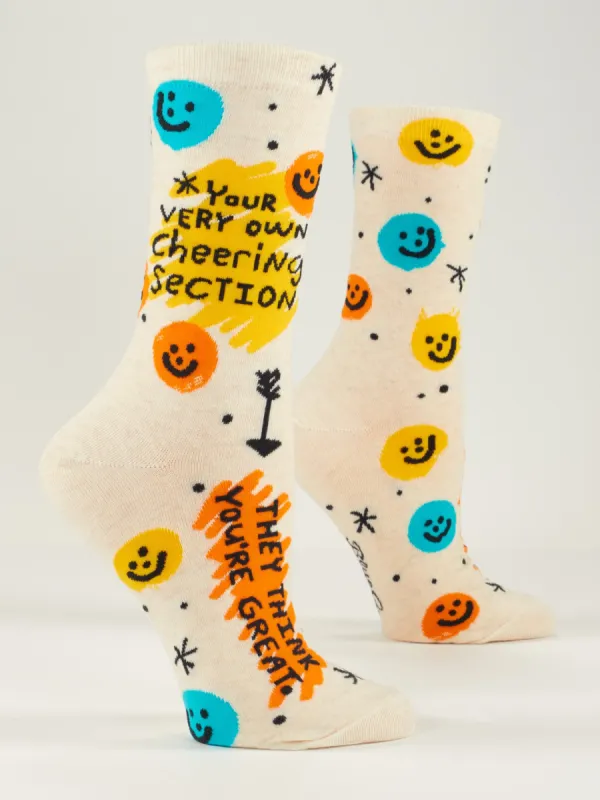 Your Very Own Cheering Section. They Think You're Great. W-Crew Socks sold by Blue Q