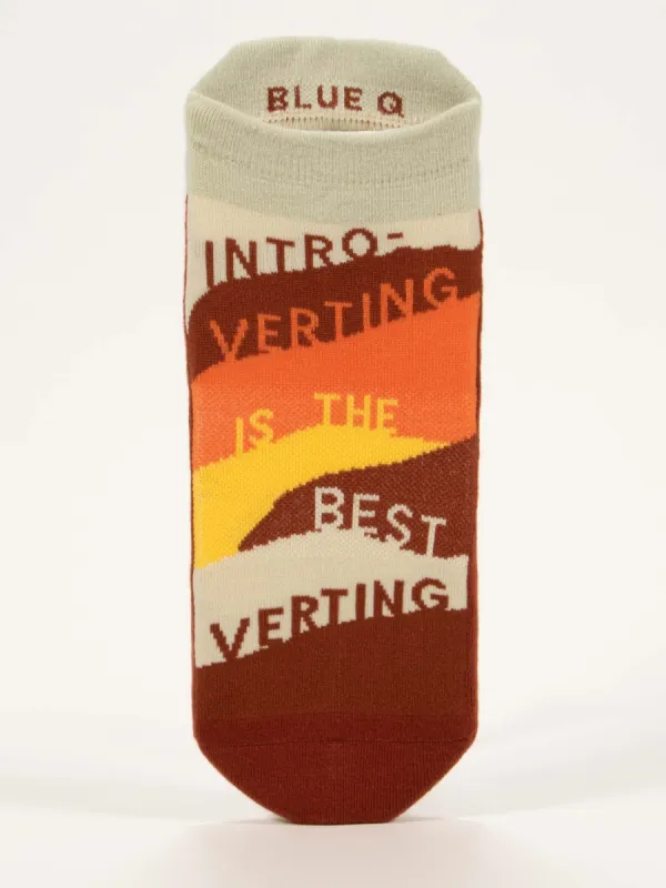Introverting Is The Best Verting Sneaker Socks made by Blue Q