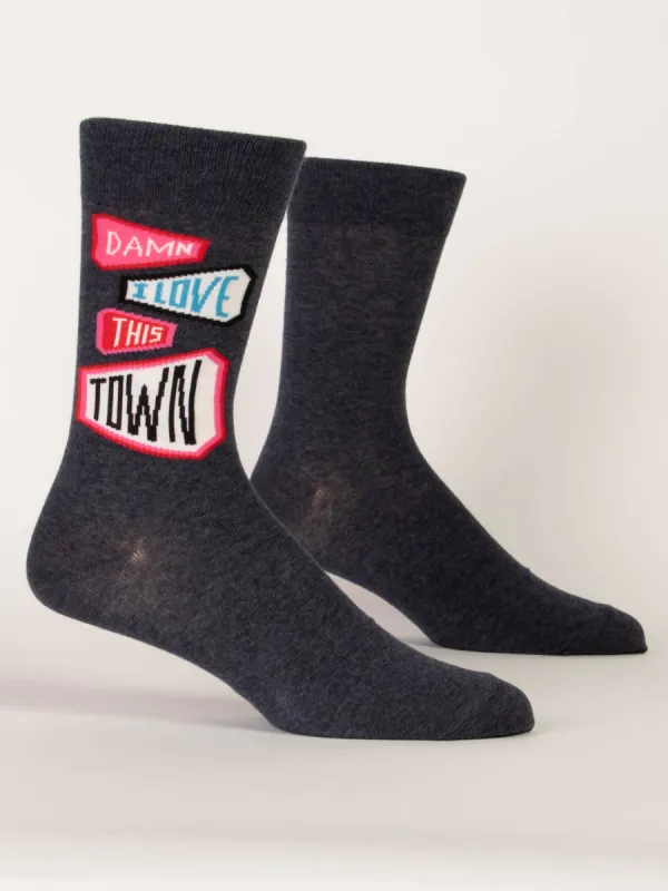 Damn I Love This Town M-Crew Socks sold by Blue Q