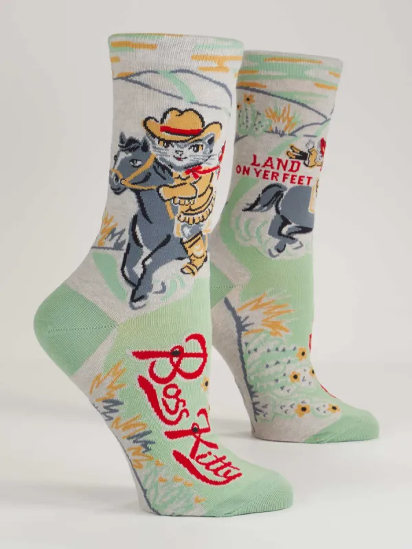 Boss Kitty W-Crew Socks sold by Blue Q