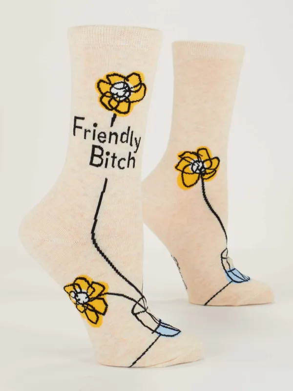Friendly Bitch Crew Socks sold by Blue Q