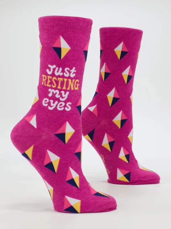 Resting My Eyes Crew Socks sold by Blue Q