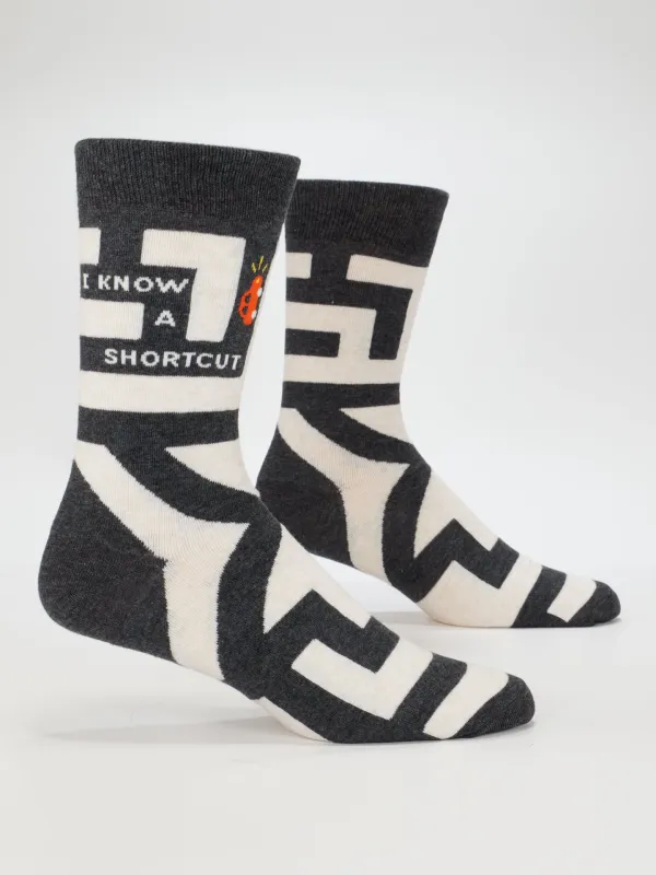 I Know A Shortcut M-Crew Socks made by Blue Q