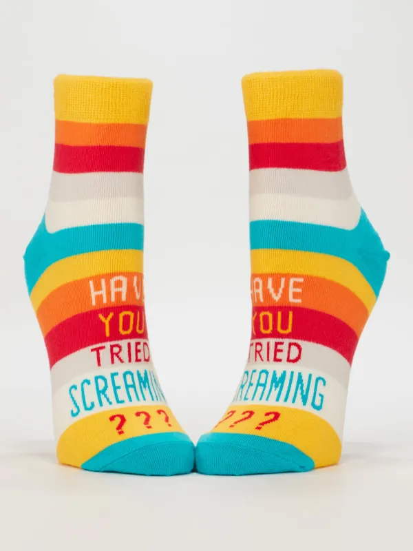 Have You Tried Screaming??? W-Ankle Socks made by Blue Q