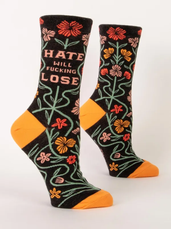 Hate Will Fucking Lose W-Crew Socks sold by Blue Q