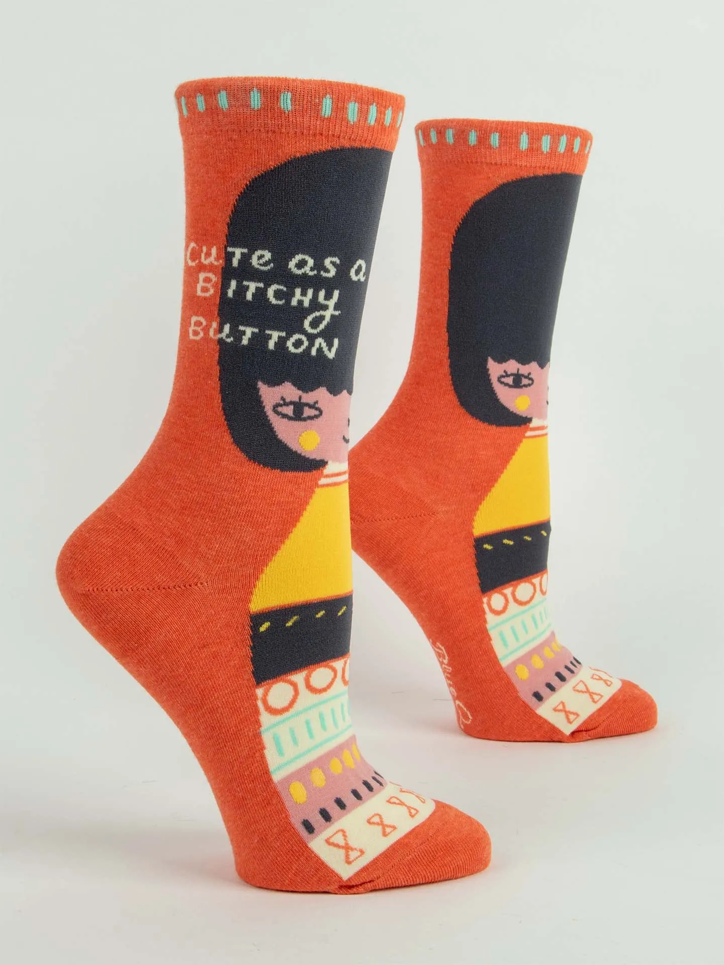 Cute As A Bitchy Button W-Crew Socks sold by Blue Q