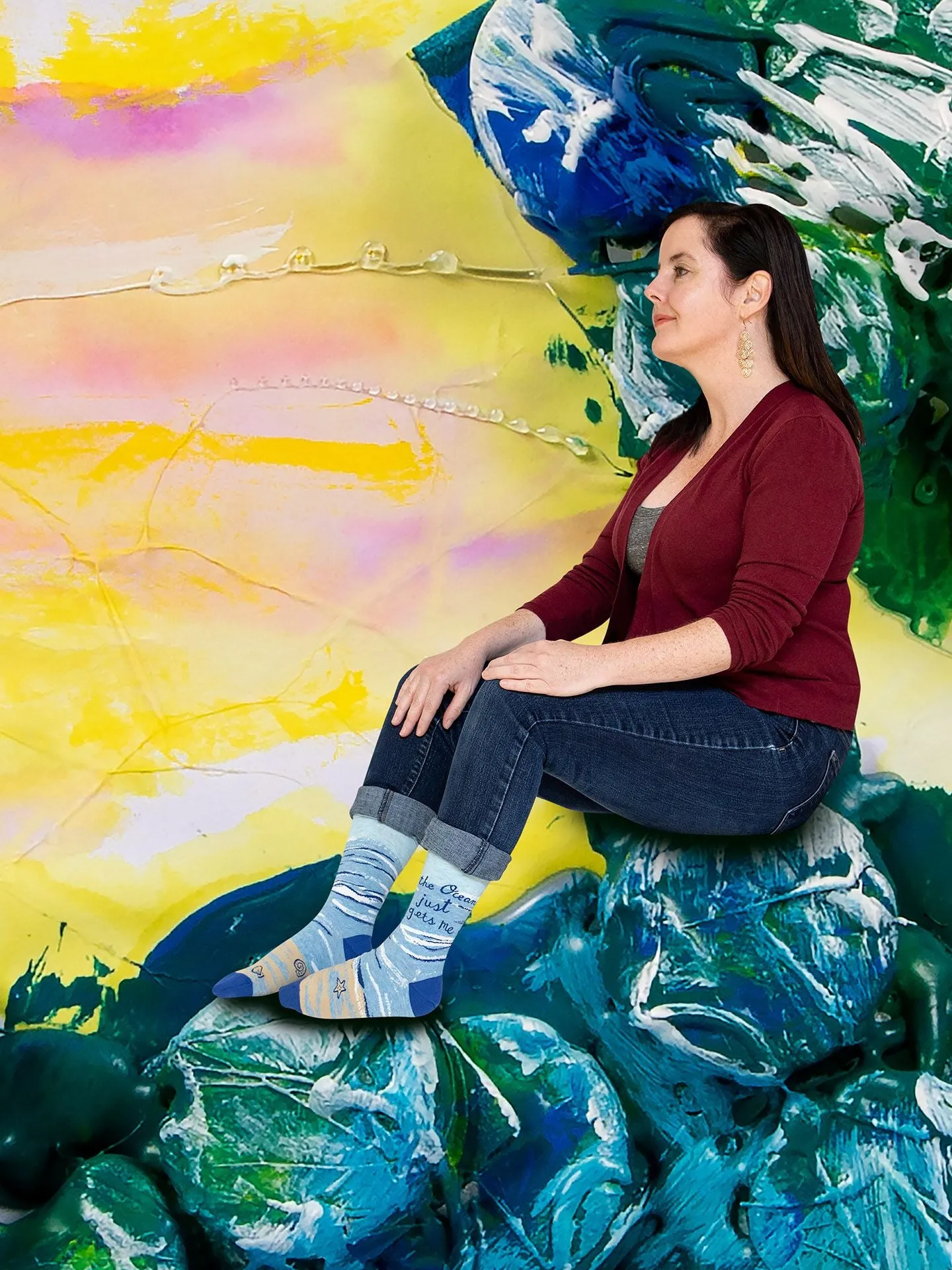 The Ocean Just Gets Me. W-Crew Socks sold by Blue Q product image thumbnail 3