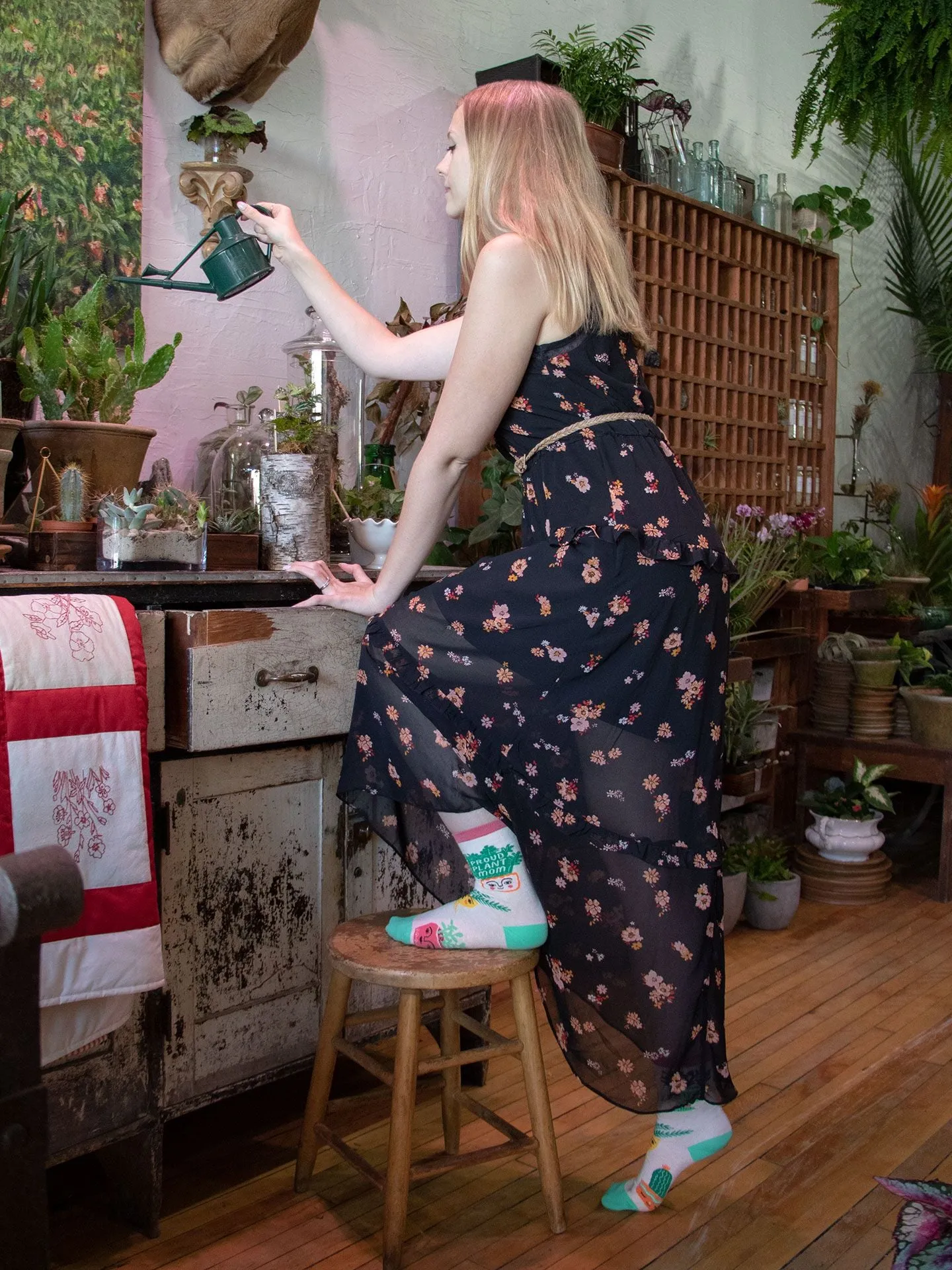 Proud Plant Mom W-Crew Socks sold by Blue Q product image thumbnail 3