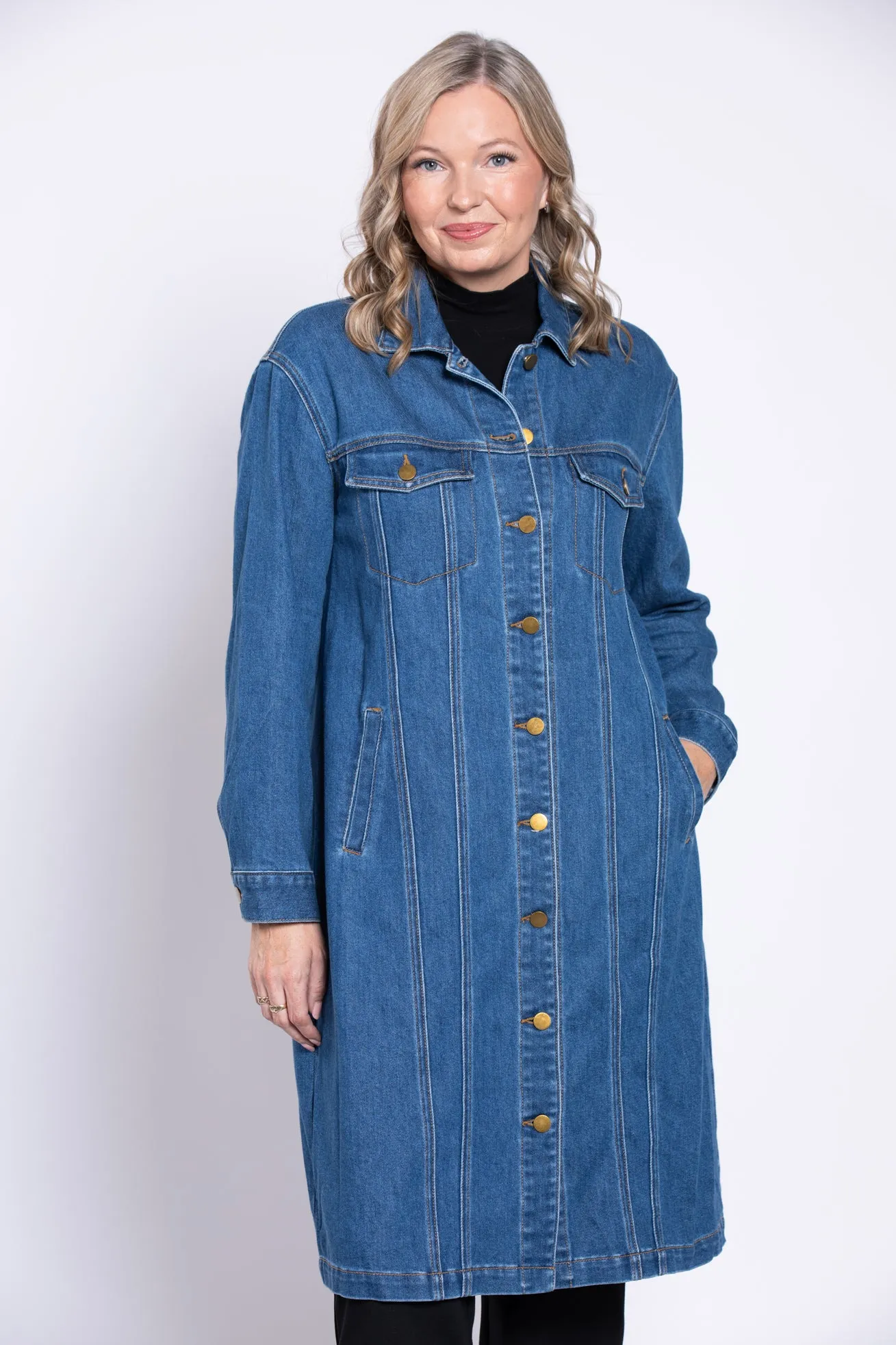 Geraldine Long Jean Jacket sold by Blue Sky product image thumbnail 3