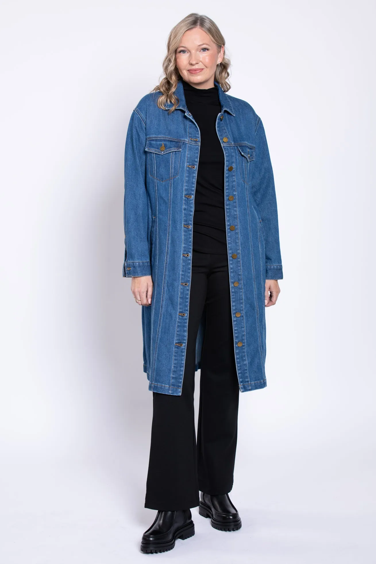 Geraldine Long Jean Jacket sold by Blue Sky product image thumbnail 5