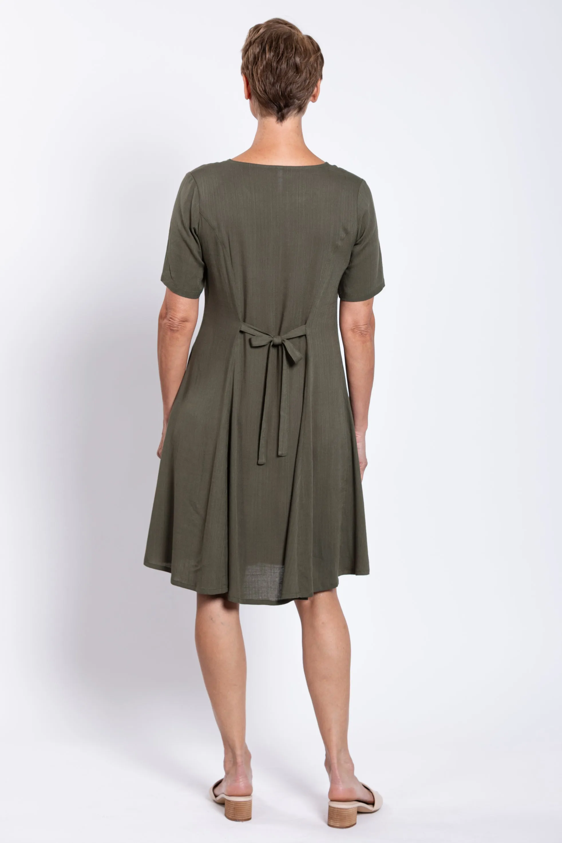 Teresa Dress, Khaki, Linen Bamboo sold by Blue Sky product image thumbnail 5