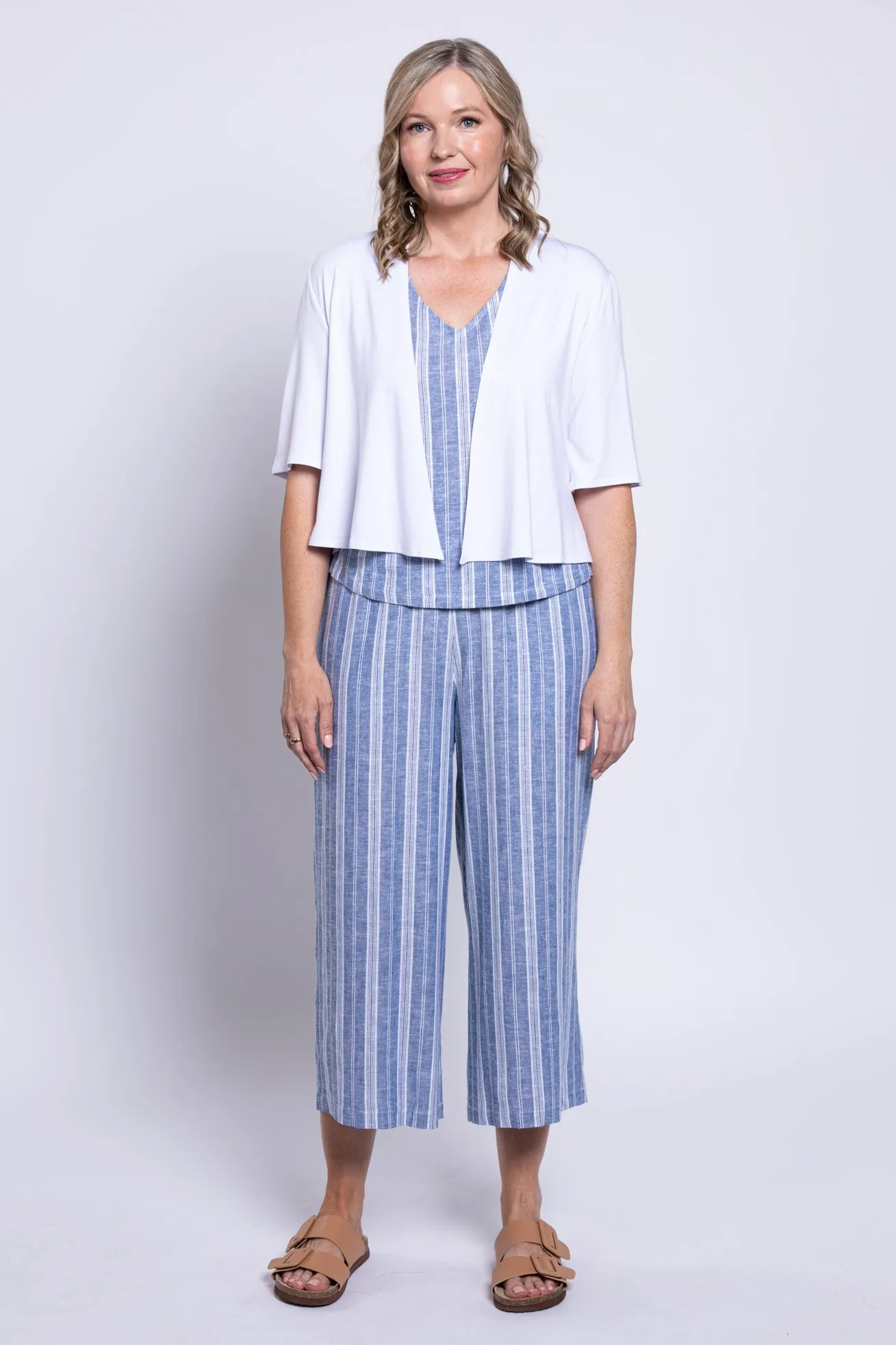 Landon Capri, Denim Stripe, Linen Viscose sold by Blue Sky product image thumbnail 5
