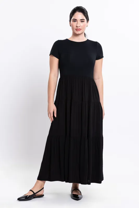 Erin Dress, Black, Linen Bamboo sold by Blue Sky