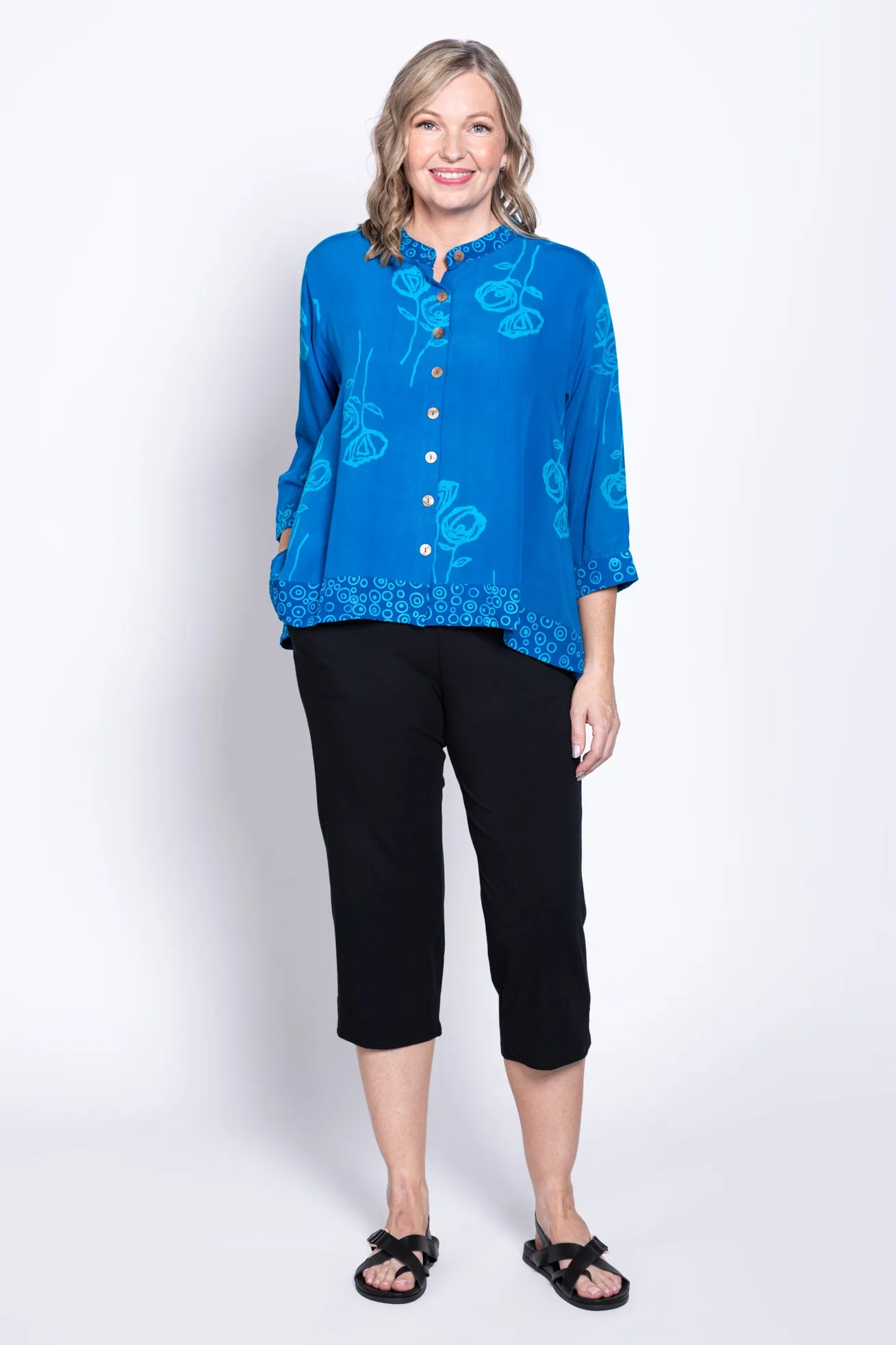 Mayana Blouse, Turq Flower sold by Blue Sky product image thumbnail 4