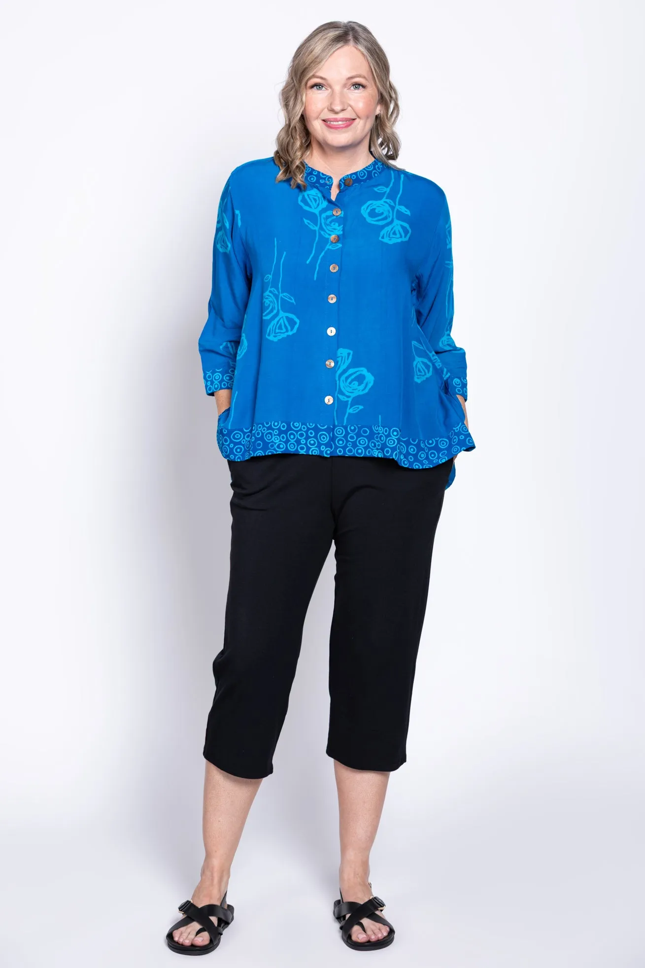 Mayana Blouse, Turq Flower sold by Blue Sky product image thumbnail 2