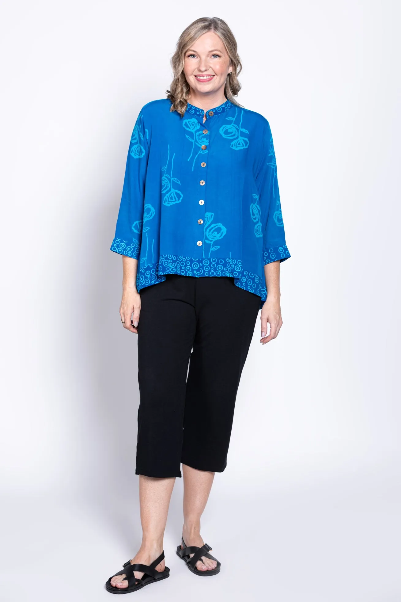 Mayana Blouse, Turq Flower sold by Blue Sky product image thumbnail 5