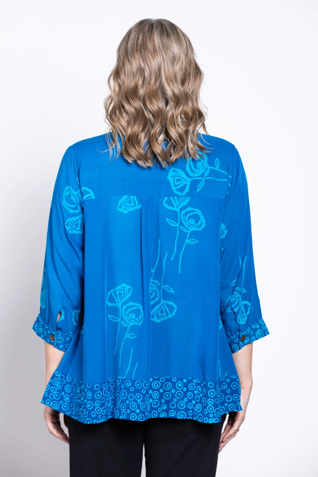 Mayana Blouse, Turq Flower sold by Blue Sky product image thumbnail 3