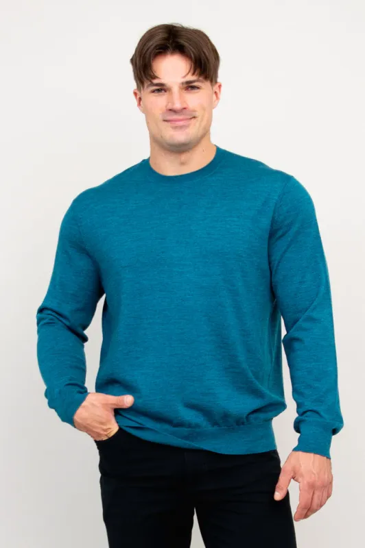Fraser Sweater, Teal, 100% Merino Wool made by Blue Sky