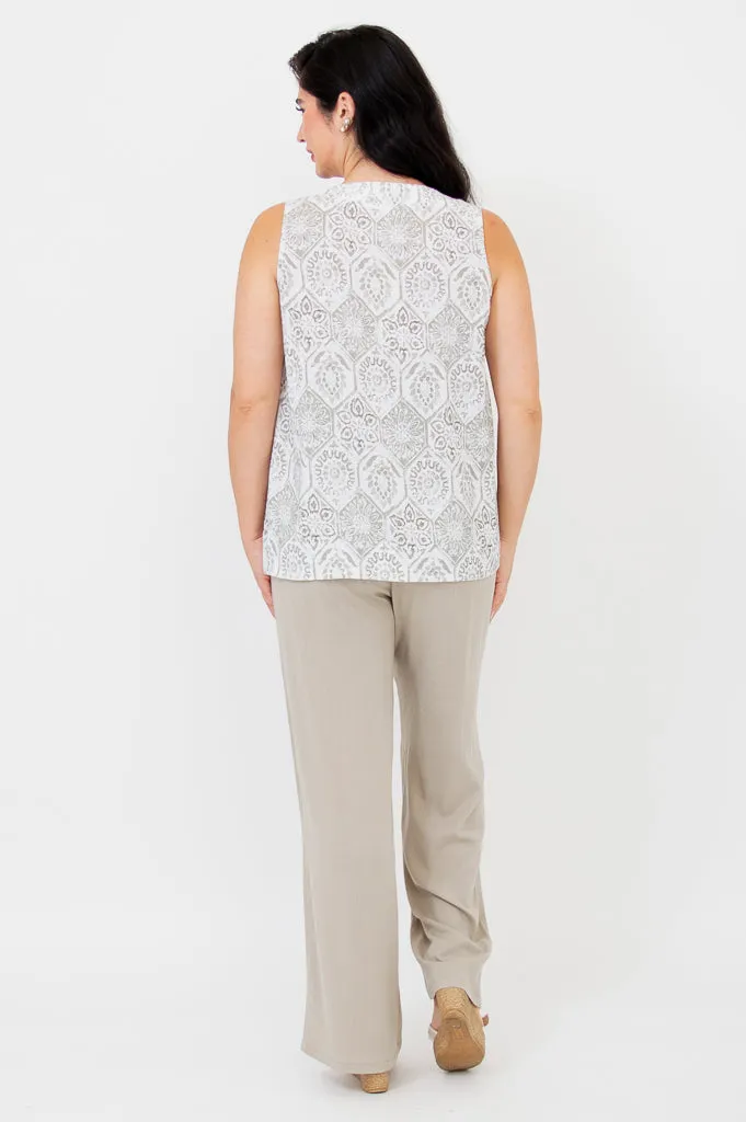 Scarlette Tank, Mosaic, Linen Bamboo sold by Blue Sky product image thumbnail 4