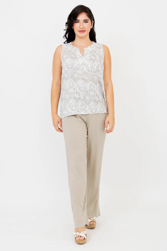 Scarlette Tank, Mosaic, Linen Bamboo sold by Blue Sky product image thumbnail 3
