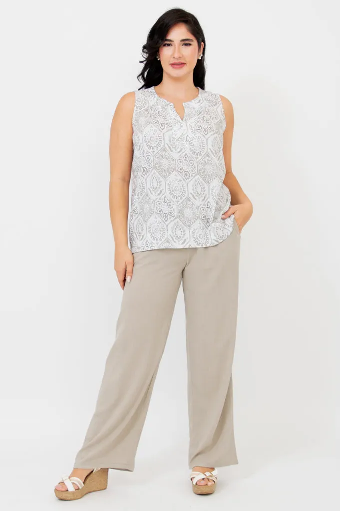 Scarlette Tank, Mosaic, Linen Bamboo sold by Blue Sky product image thumbnail 2