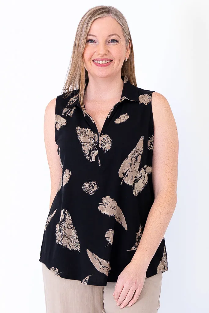 Hula Tank, Shadow Leaf, Linen Bamboo sold by Blue Sky