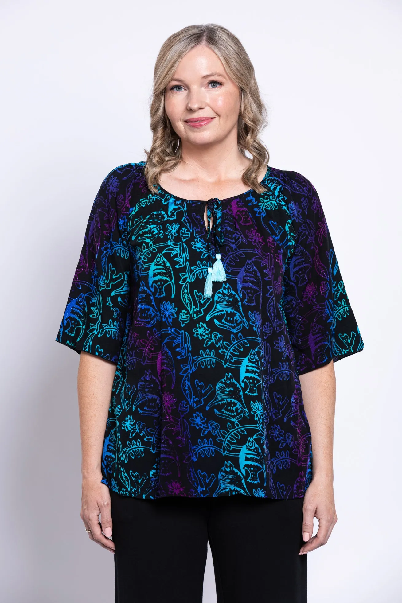 Luna Top, Neon Tropic sold by Blue Sky