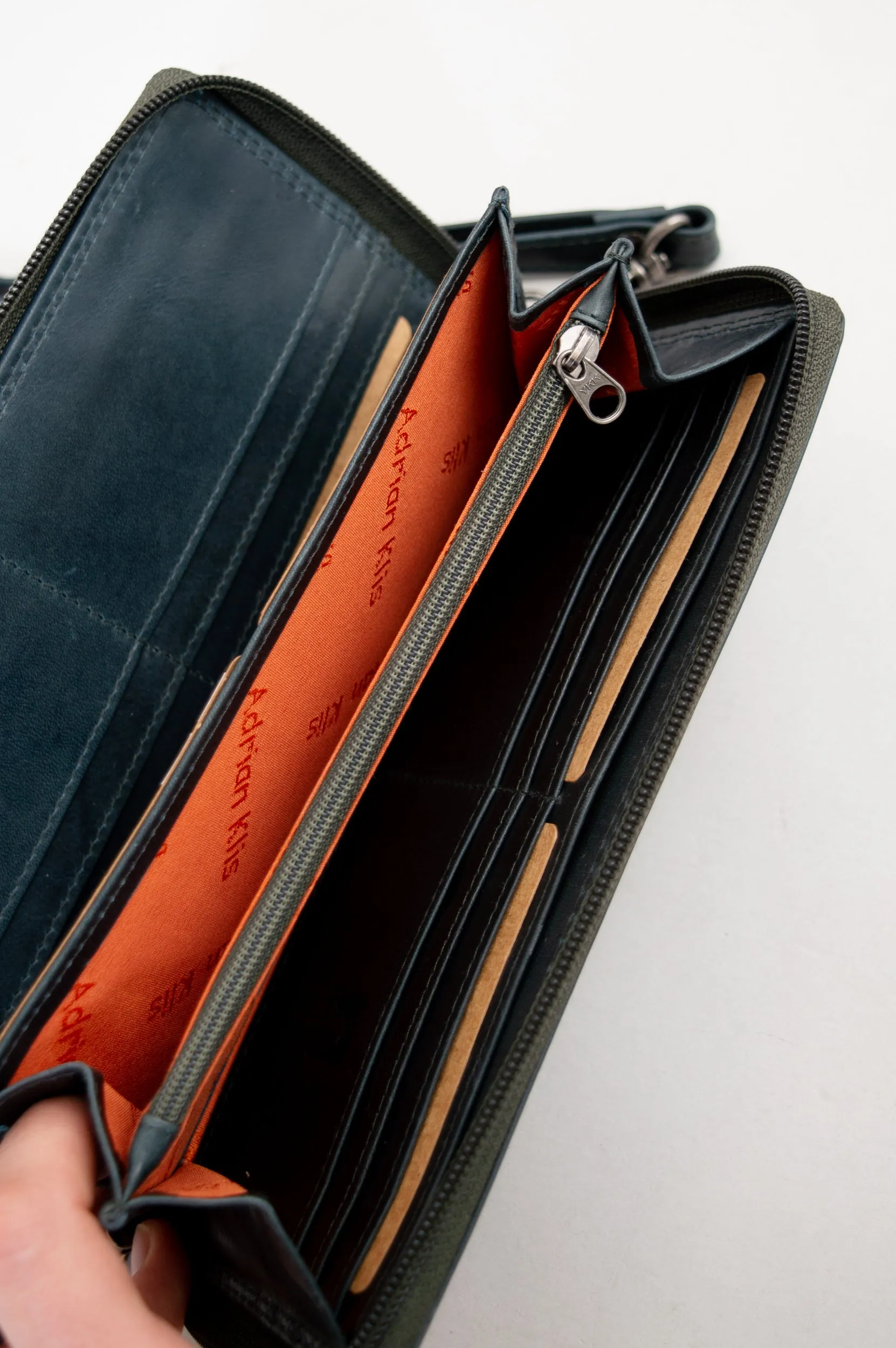 Adrian Klis 195 Wallet, Dark Green, Buffalo Leather sold by Blue Sky product image thumbnail 4