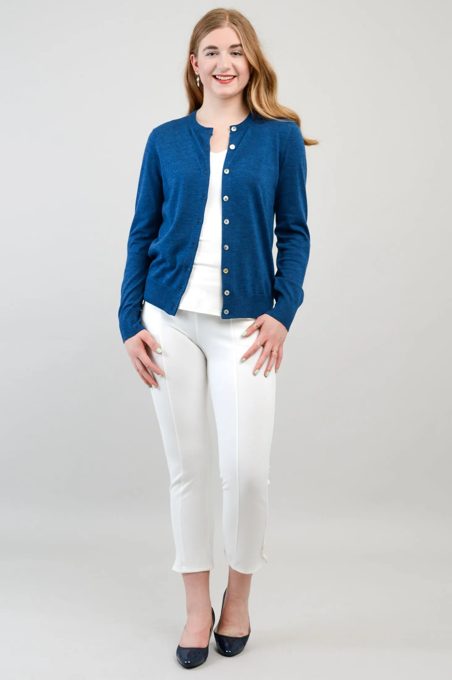 Kitten Cardigan, Blue, 100% Merino Wool sold by Blue Sky product image thumbnail 4