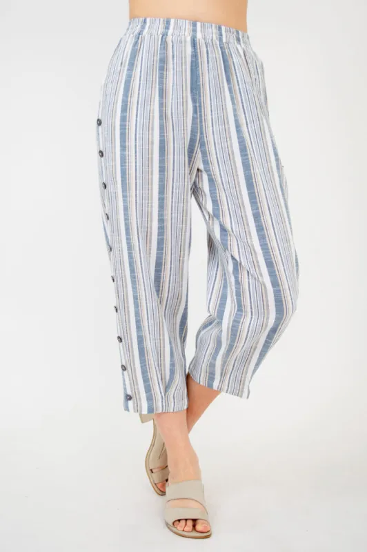 Parmida Pant, Sand Stripe, Linen Bamboo sold by Blue Sky
