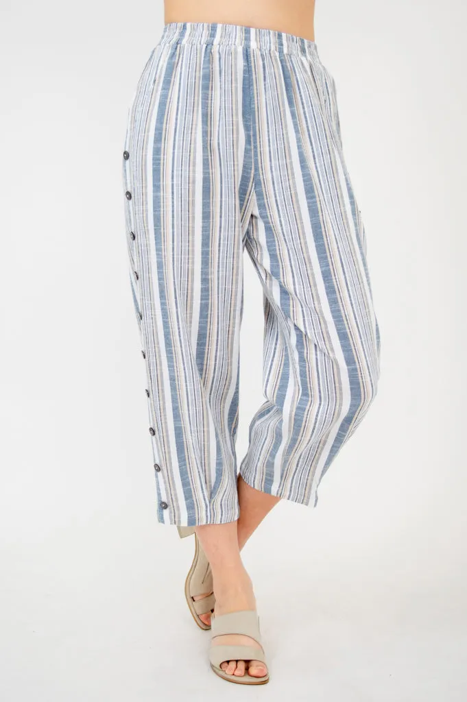 Parmida Pant, Sand Stripe, Linen Bamboo sold by Blue Sky