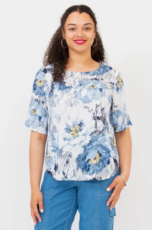 Liza Top, Muse, Linen Bamboo sold by Blue Sky