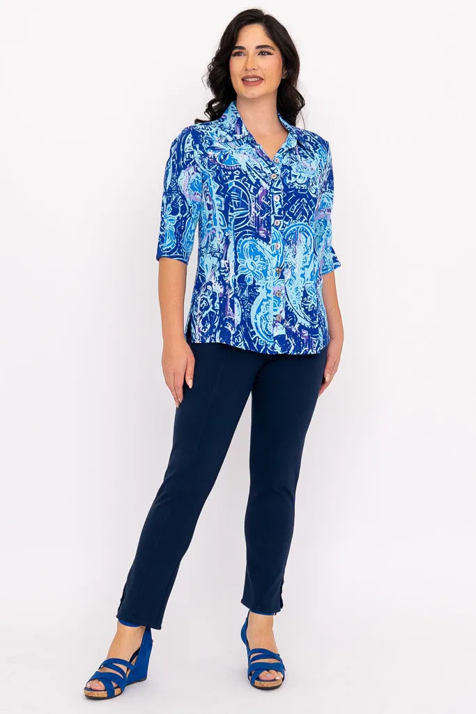 Lorine Blouse, Curious, Linen Bamboo sold by Blue Sky product image thumbnail 4