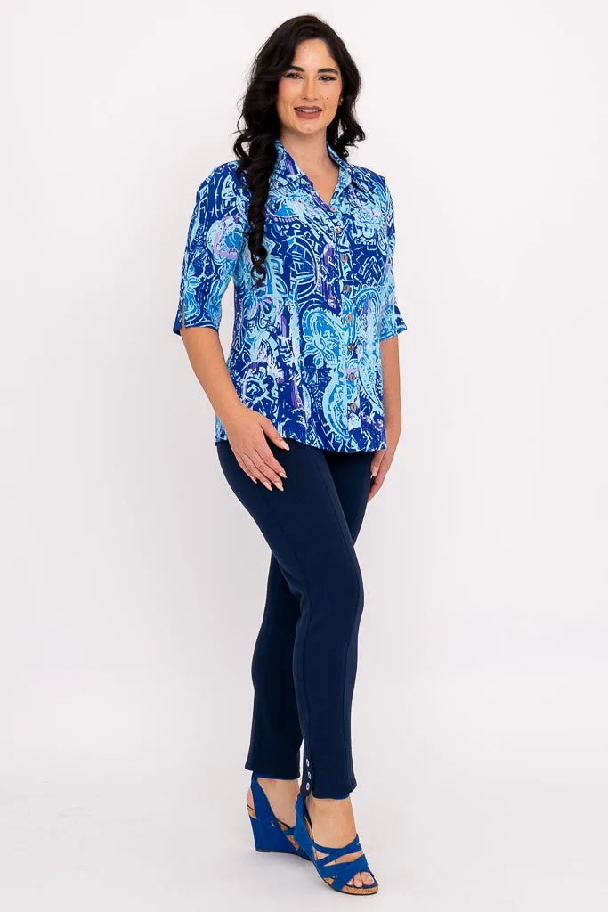 Lorine Blouse, Curious, Linen Bamboo sold by Blue Sky product image thumbnail 3