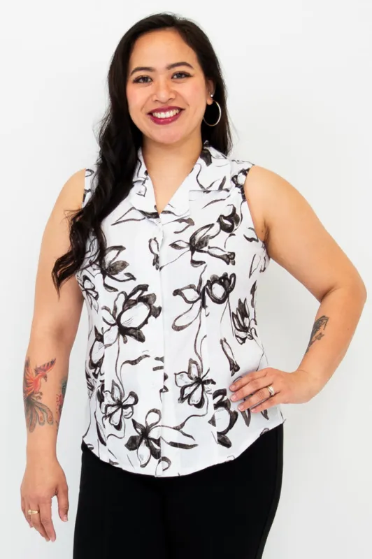 Lexa Tank, Affection, Linen Bamboo sold by Blue Sky