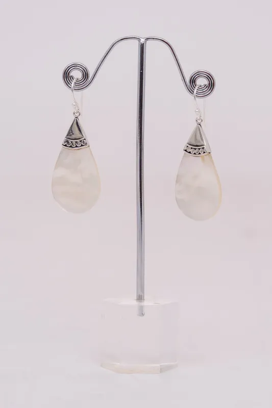 White Pendent Shell Earrings sold by Blue Sky