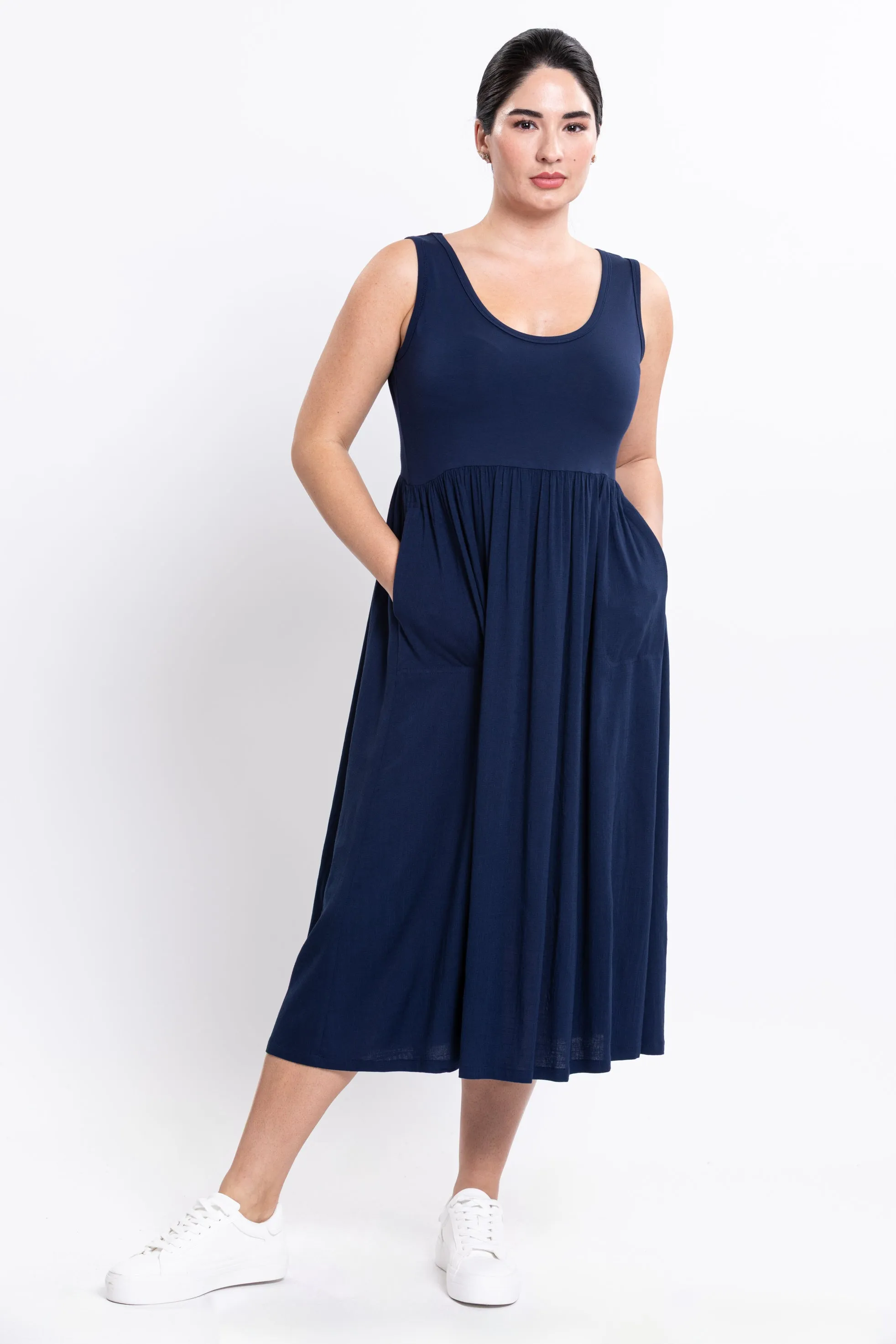 Paloma Dress, Indigo, Linen Bamboo sold by Blue Sky product image thumbnail 2