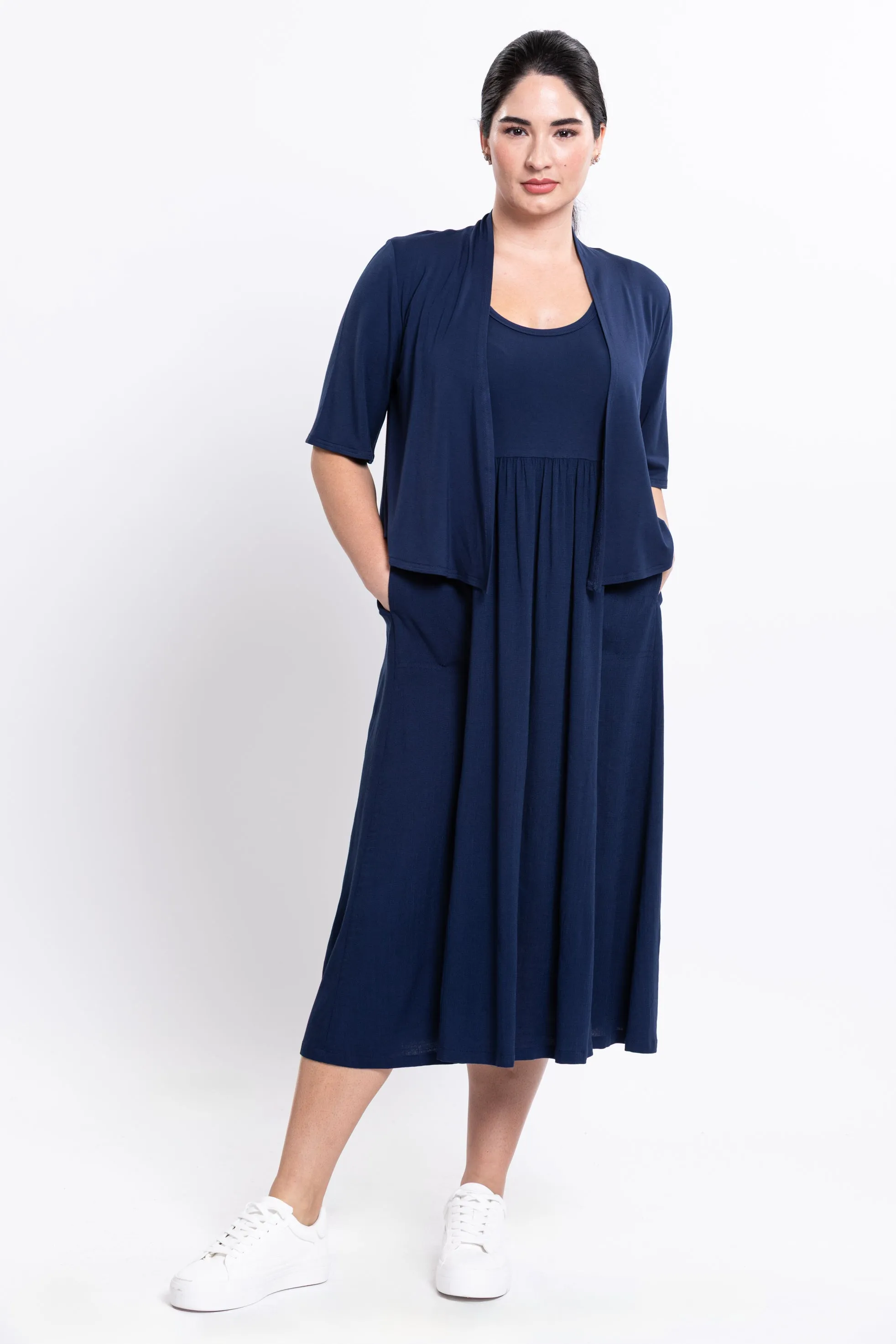 Paloma Dress, Indigo, Linen Bamboo sold by Blue Sky product image thumbnail 3