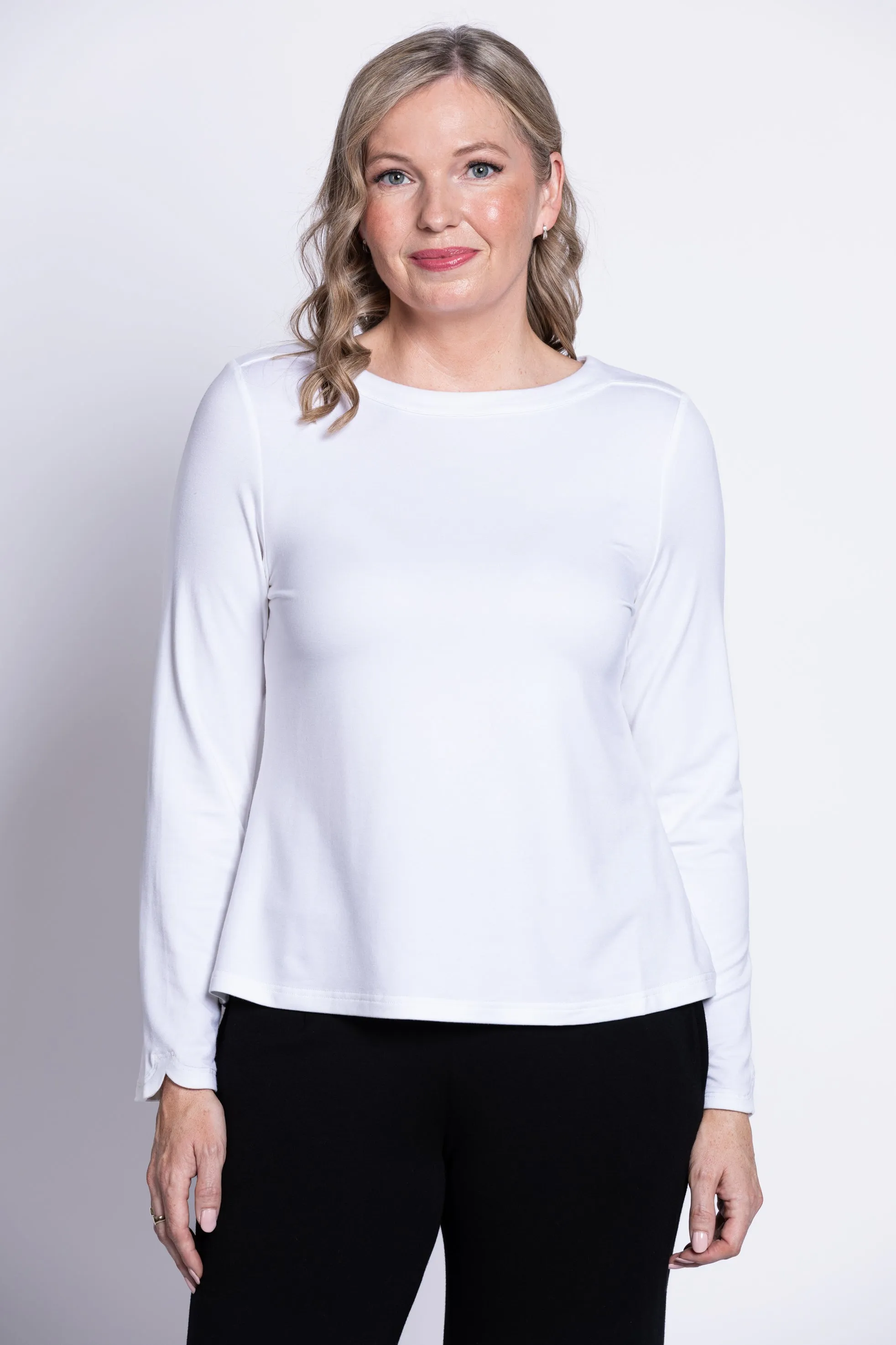 Mona Top, White, French Terry sold by Blue Sky