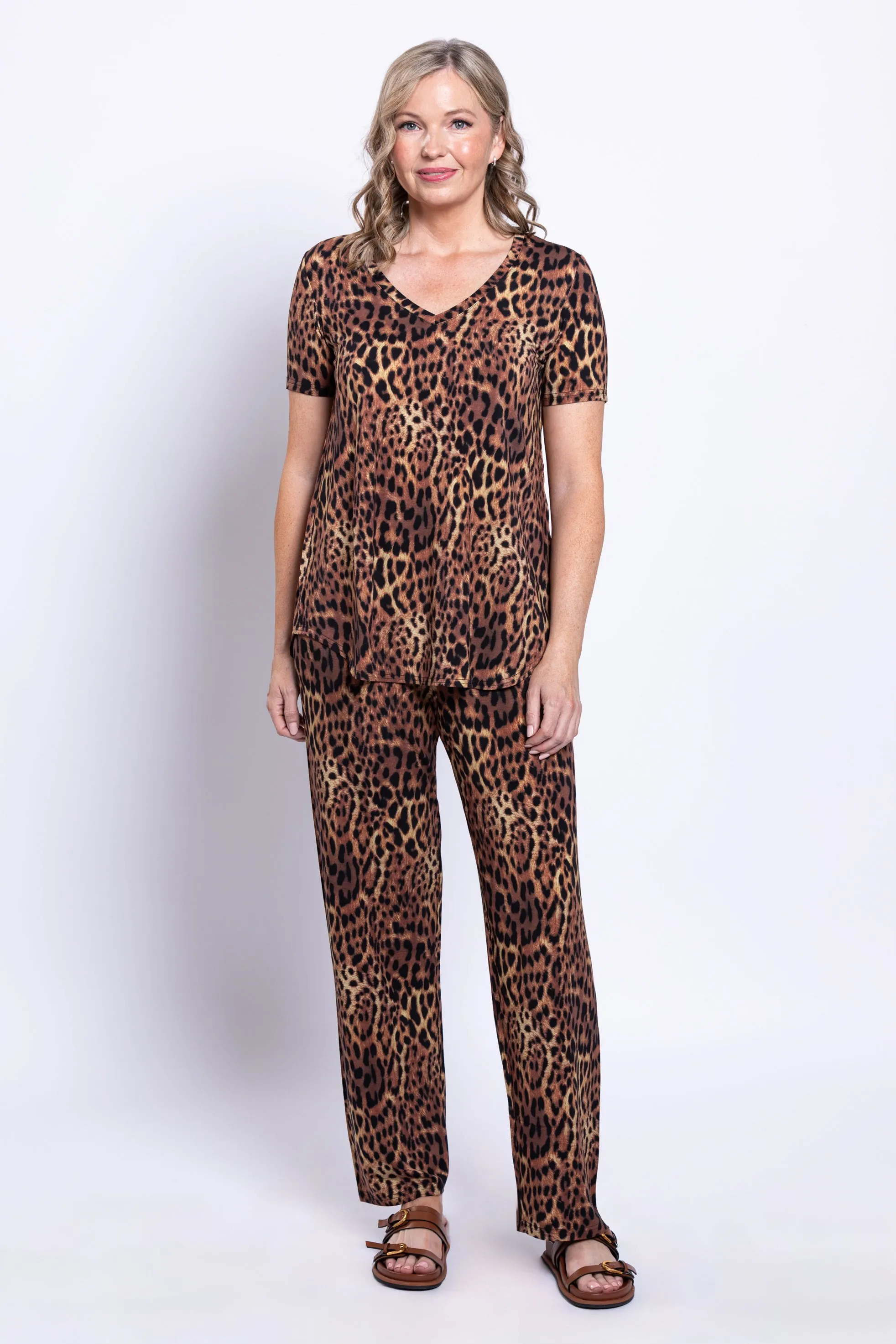 Jackie S/S Top, Chocolate Leopard, Bamboo sold by Blue Sky product image thumbnail 3