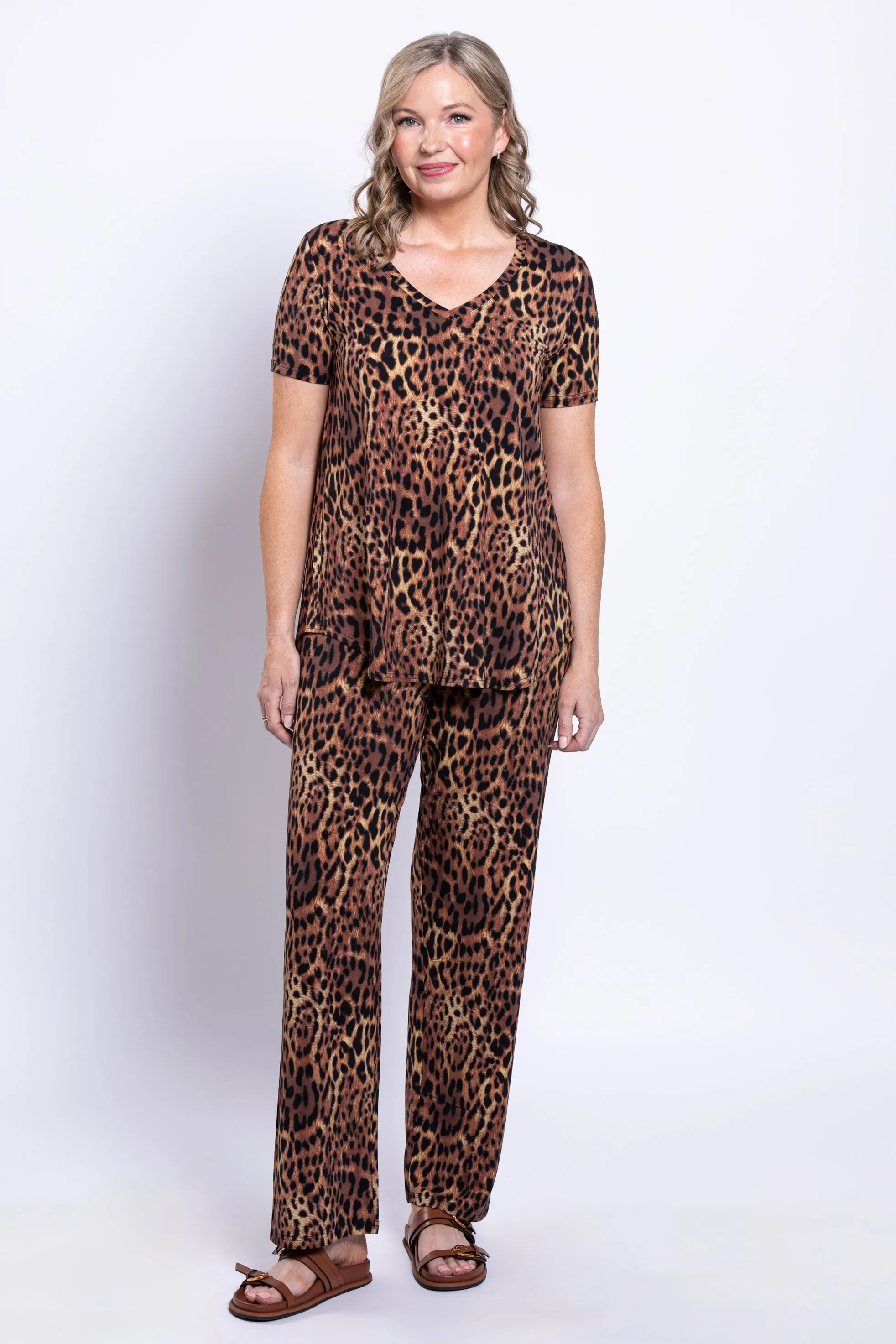 Jackie S/S Top, Chocolate Leopard, Bamboo sold by Blue Sky product image thumbnail 2