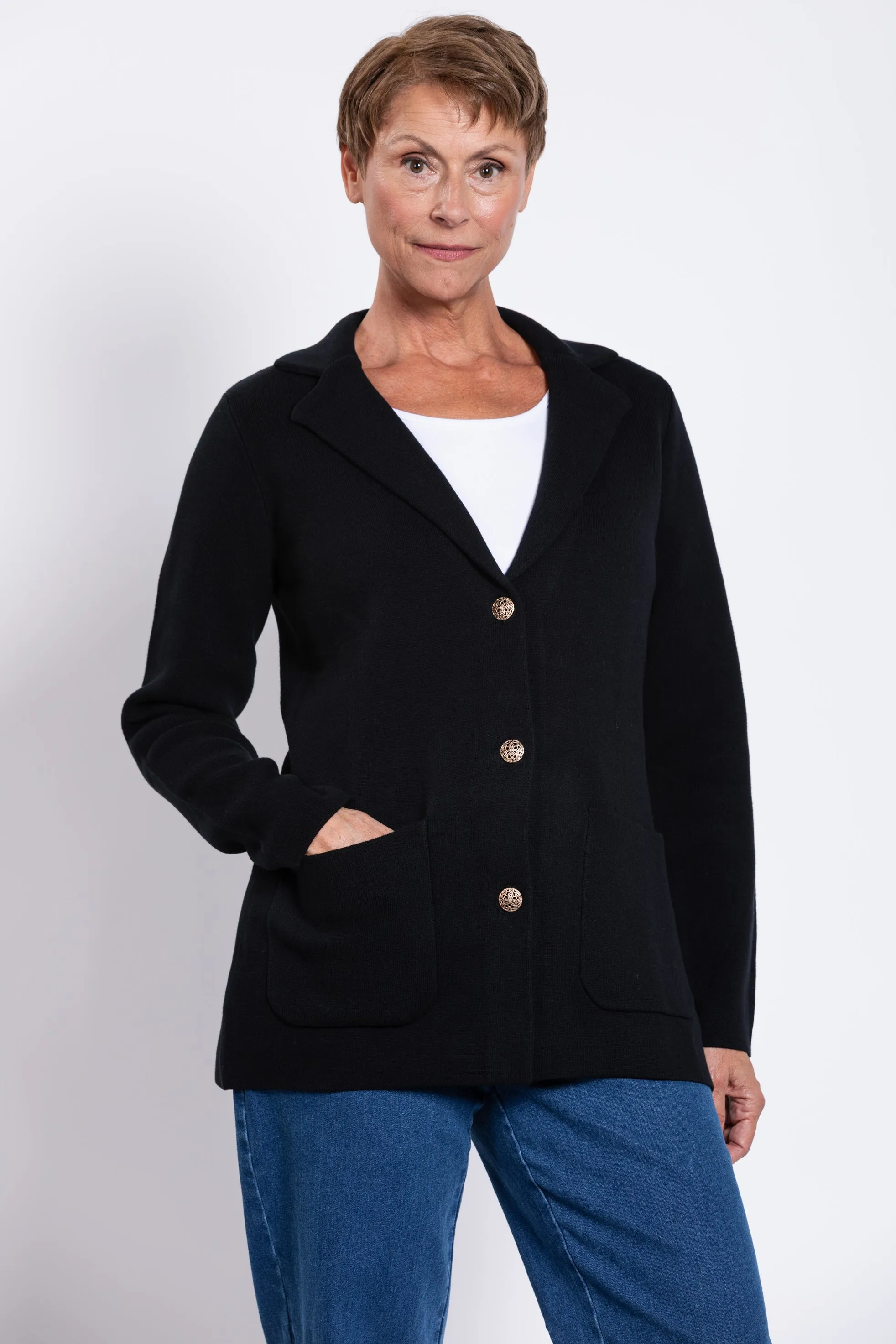 Margaret Jacket, Black, Cotton - Final Sale sold by Blue Sky