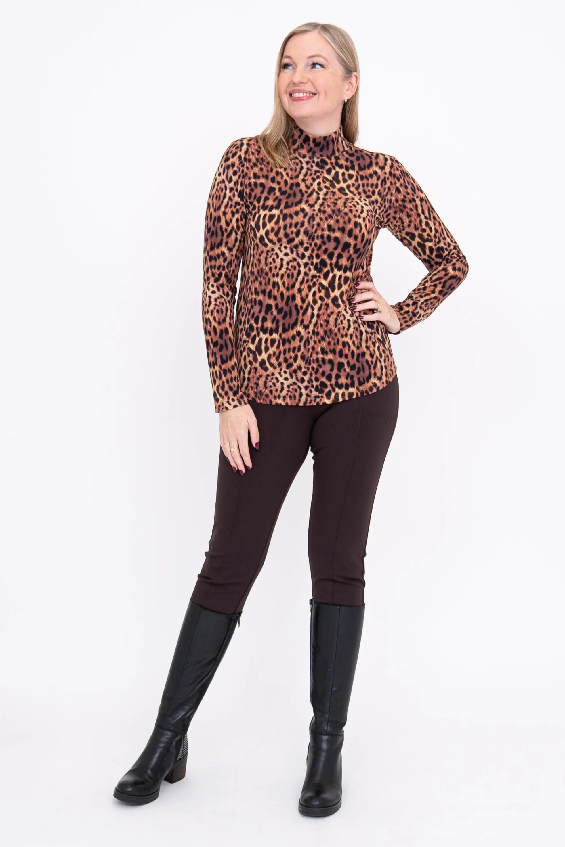 Tonya Top, Chocolate Leopard, Bamboo sold by Blue Sky product image thumbnail 3