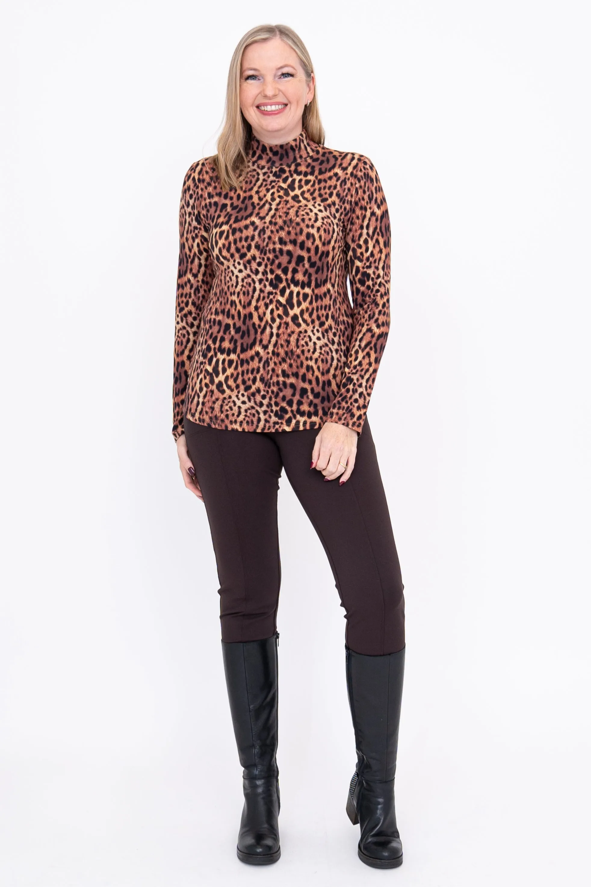 Tonya Top, Chocolate Leopard, Bamboo sold by Blue Sky product image thumbnail 2