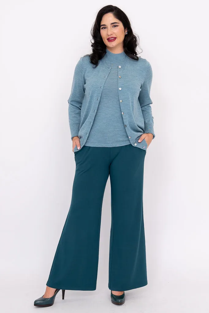 Kitten Cardigan, Teal Lite, Merino Wool sold by Blue Sky product image thumbnail 4